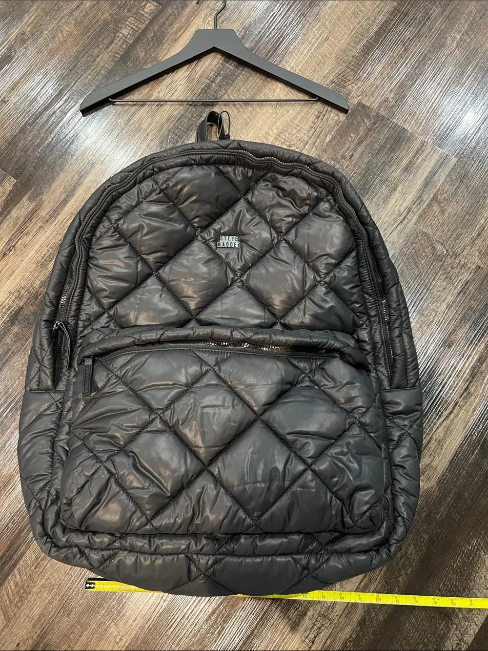 OVERSIZED unisex Quilted Black Puffer Backpack